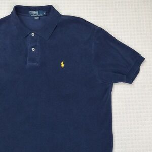 Vintage Polo Ralph Lauren Shirt Terrycloth Short Sleeve Blue Mens Large 48" Golf